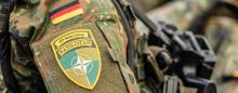 NATO patch on the shoulder of a German soldier