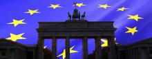 brandenburg gate and eu flag