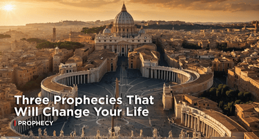 view of St. Peter's Basilica and St. Peter's Square in Vatican City at sunset, with golden light illuminating the architecture